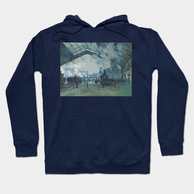 Arrival of the Normandy Train - Claude Monet Hoodie by KargacinArt